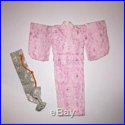 Vintage Francie Japanese Exclusive Pink Lace Kimono And Silver Obi Barbie Japan