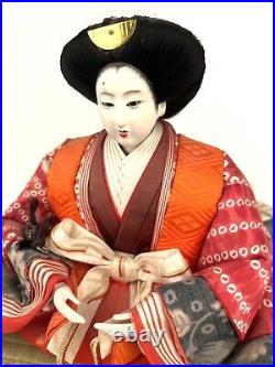 Vintage Geisha Doll in Silk Kimono with Traditional Japanese BEAUTIFUL