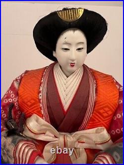 Vintage Geisha Doll in Silk Kimono with Traditional Japanese BEAUTIFUL