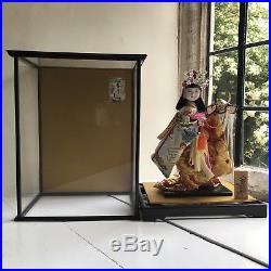 Vintage Geisha Hero Doll In Glass Case