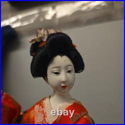 Vintage Geisha Red Komono, Maiko Japanese Doll and Tag 18 Rare