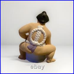 Vintage Genuine Hakata Doll Sumo Wrestler Certified Japanese Clay Figurine Japan