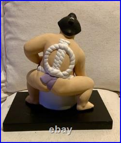 Vintage Genuine Hakata Doll Sumo Wrestler Certified Japanese Clay Figurine Japan