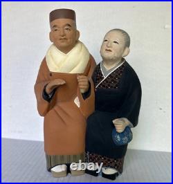 Vintage Hakata Ura Saki Dolls Bisque Old Couple Figurine 9.5x7x45