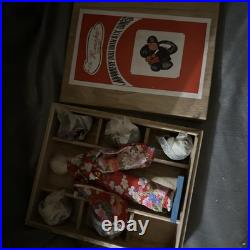 Vintage Hanako Japanese Doll with five Wigs Toy Wood Box Made In Japan 6.75