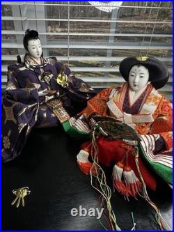 Vintage Hina Japanese Doll Figurines Japan Empress Sitting Sword Fan