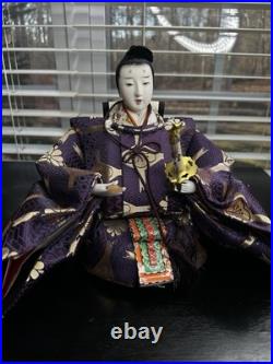 Vintage Hina Japanese Doll Figurines Japan Empress Sitting Sword Fan