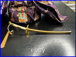 Vintage Hina Japanese Doll Figurines Japan Empress Sitting Sword Fan