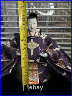Vintage Hina Japanese Doll Figurines Japan Empress Sitting Sword Fan