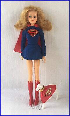 Vintage IDeal COMIC HEROINES SUPER QUEEN Supergirl Doll With Krypto Dog