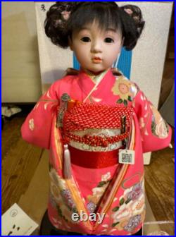 Vintage Ichimatsu Checkered Doll Matsuju Japanese with HQ Fuchia Kimono 2002 Vintage Ichimatsu Checkered Doll Matsuju Japanese with HQ Fuchia Kimono 2002