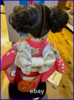 Vintage Ichimatsu Checkered Doll Matsuju Japanese with HQ Fuchia Kimono 2002 Vintage Ichimatsu Checkered Doll Matsuju Japanese with HQ Fuchia Kimono 2002