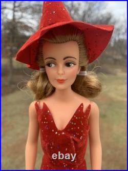 Vintage Ideal Bewitched Samantha Doll Original M12 E 2 Gown Hat Shoes, Broom