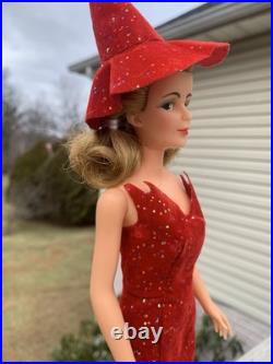 Vintage Ideal Bewitched Samantha Doll Original M12 E 2 Gown Hat Shoes, Broom