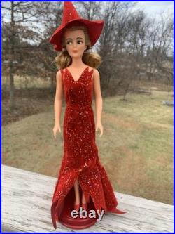 Vintage Ideal Bewitched Samantha Doll Original M12 E 2 Gown Hat Shoes, Broom