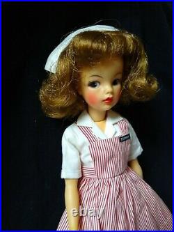 Vintage Ideal Reddish Brown Tammy Doll In Nurse's Aide Complete Cap Dress Apron