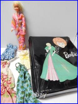 Vintage Japan 1966 Twiggy /casey Barbie Doll + 1963 Pony Tail Case, + Clothing