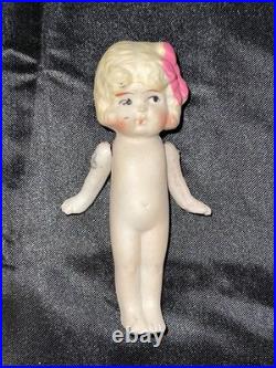 Vintage Japan Bisque Quintuplet Dolls Set 5 I Magnin Box & Pouch