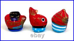 Vintage Japan Folk Toy Clay Doll Karatsu Kunchi FestivalHikiyama set of14 EL0262