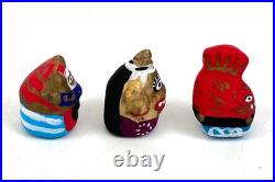 Vintage Japan Folk Toy Clay Doll Karatsu Kunchi FestivalHikiyama set of14 EL0262