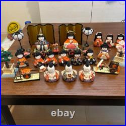 Vintage Japanese Antique Wooden Kimekomi Dolls Sets of 15 1970's No Glass Case Vintage Japanese Antique Wooden Kimekomi Dolls Sets of 15 1970's No Glass Case