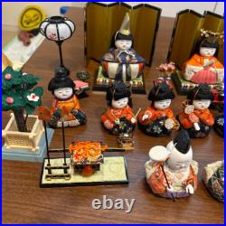 Vintage Japanese Antique Wooden Kimekomi Dolls Sets of 15 1970's No Glass Case Vintage Japanese Antique Wooden Kimekomi Dolls Sets of 15 1970's No Glass Case