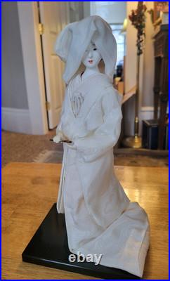 Vintage Japanese Bride Doll White Kimono Wedding Geisha Gofun Yoshitoku 12