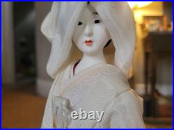 Vintage Japanese Bride Doll White Kimono Wedding Geisha Gofun Yoshitoku 12