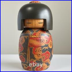 Vintage Japanese Creative Kokeshi Doll 9.8 Signed by Toa Sekiguchi Floral Robe