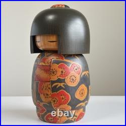 Vintage Japanese Creative Kokeshi Doll 9.8 Signed by Toa Sekiguchi Floral Robe