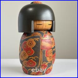 Vintage Japanese Creative Kokeshi Doll 9.8 Signed by Toa Sekiguchi Floral Robe