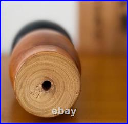 Vintage Japanese Creative Kokeshi Doll Camellia Motif Wood 20cm 400g