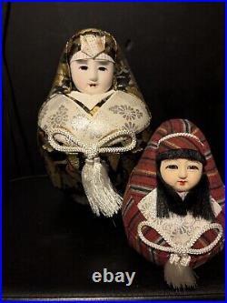Vintage Japanese Daruma Family Doll