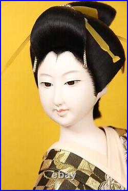Vintage Japanese Doll Geisha Girl In Kimono Kyoto Handmade Maiko WithGlass Case