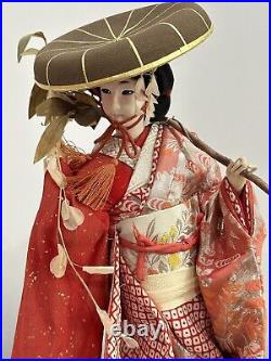 Vintage Japanese Doll Kimono Chirimen Geisha Maiko Traditional Folk Craft 17