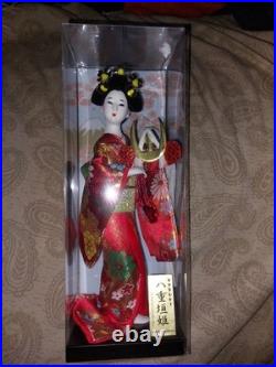 Vintage Japanese Doll Kimono Geisha Maiko Kabuto Samurai Helmet Yaegaki