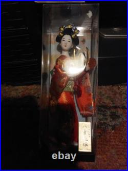 Vintage Japanese Doll Kimono Geisha Maiko Kabuto Samurai Helmet Yaegaki