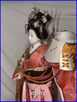 Vintage Japanese Doll Kimono Geisha Maiko Kabuto Samurai Helmet Yaegaki Hime