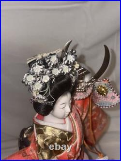 Vintage Japanese Doll Kimono Geisha Maiko Kabuto Samurai Helmet Yaegaki Hime
