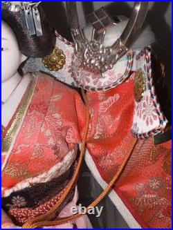 Vintage Japanese Doll Kimono Geisha Maiko Kabuto Samurai Helmet Yaegaki Hime