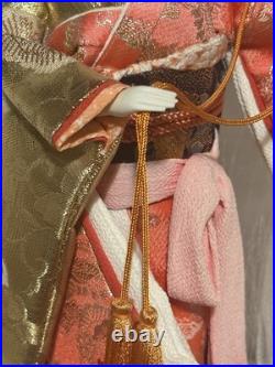 Vintage Japanese Doll Kimono Geisha Maiko Kabuto Samurai Helmet Yaegaki Hime