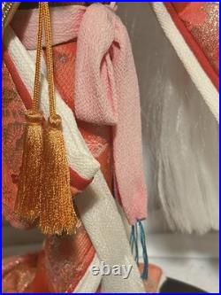 Vintage Japanese Doll Kimono Geisha Maiko Kabuto Samurai Helmet Yaegaki Hime