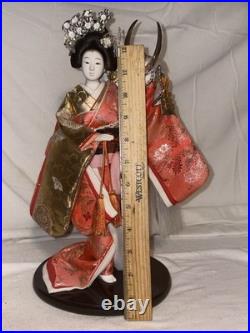 Vintage Japanese Doll Kimono Geisha Maiko Kabuto Samurai Helmet Yaegaki Hime