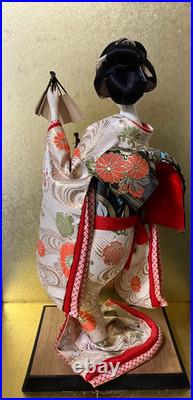 Vintage Japanese Doll Kimono Geisha Maiko Ningyo Standing Figurine Fans