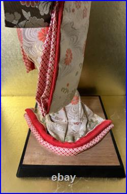 Vintage Japanese Doll Kimono Geisha Maiko Ningyo Standing Figurine Fans