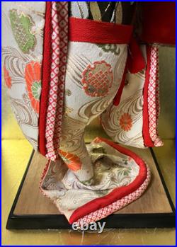 Vintage Japanese Doll Kimono Geisha Maiko Ningyo Standing Figurine Fans