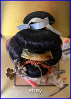 Vintage Japanese Doll Kimono Geisha Maiko Ningyo Standing Figurine Fans