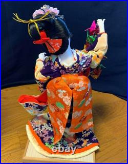 Vintage Japanese Doll Kimono Paper Cranes Geisha Maiko Folk Craft Japan