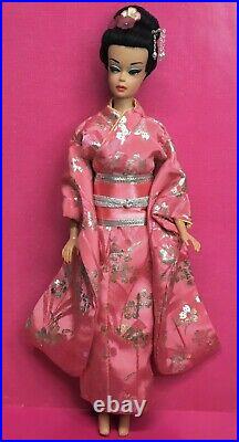 Vintage Japanese Fashion Queen Raven BARBIE Pink Japan Kimono & Obi DOLL BYAPRIL