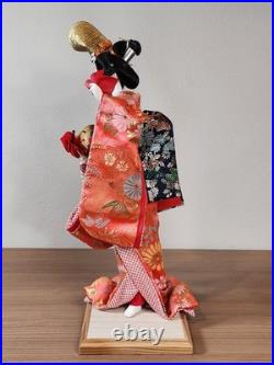 Vintage Japanese Folk Art Oyama Ningyo Geisha Doll Traditional Silk Kimono 16